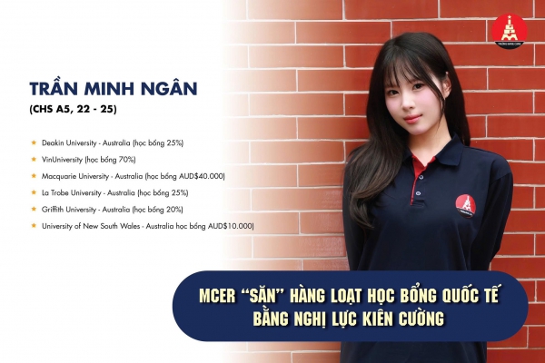 MCER “SĂN” HÀNG LOẠT HỌC BỔNG QUỐC TẾ BẰNG NGHỊ LỰC KIÊN CƯỜNG
