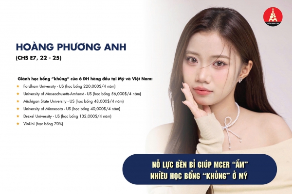 NỖ LỰC BỀN BỈ GIÚP MCER “ẴM” NHIỀU HỌC BỔNG “KHỦNG” Ở MỸ